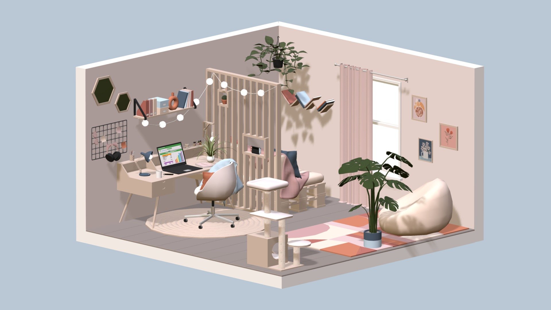Workspace - Buy Royalty Free 3D model by ApprenticeRaccoon [e8953fd ...