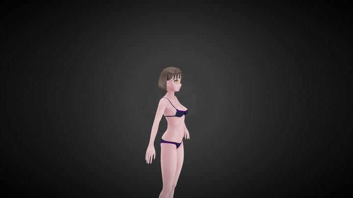 Anime Girl Character 3D Model