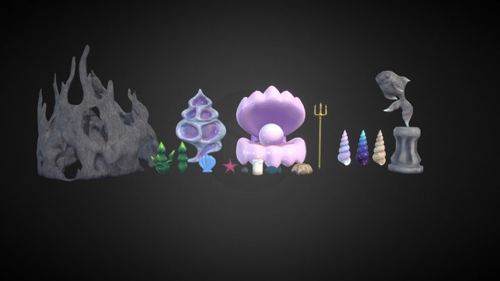 Stylized Underwater Environment Assets 3D Model