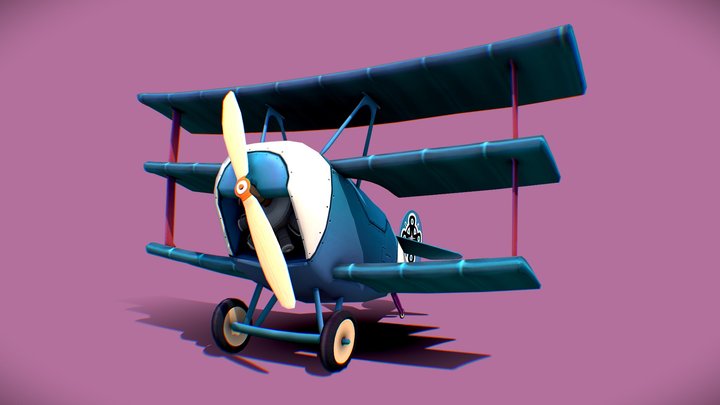 Stylized Fokker Plane 3D Model
