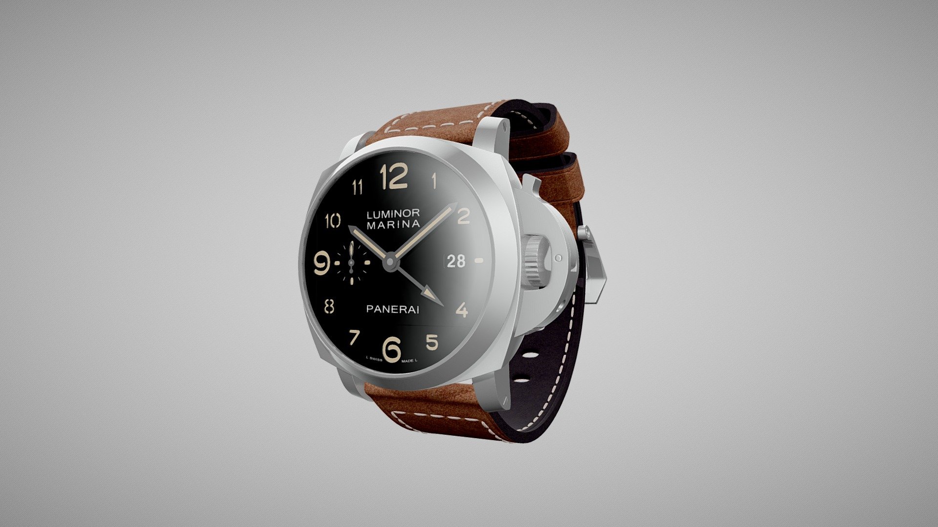 Panerai Luminor Marina Mens Watch Buy Royalty Free 3D model by