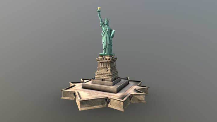 Statue Of Liberty Low Poly 3D Model