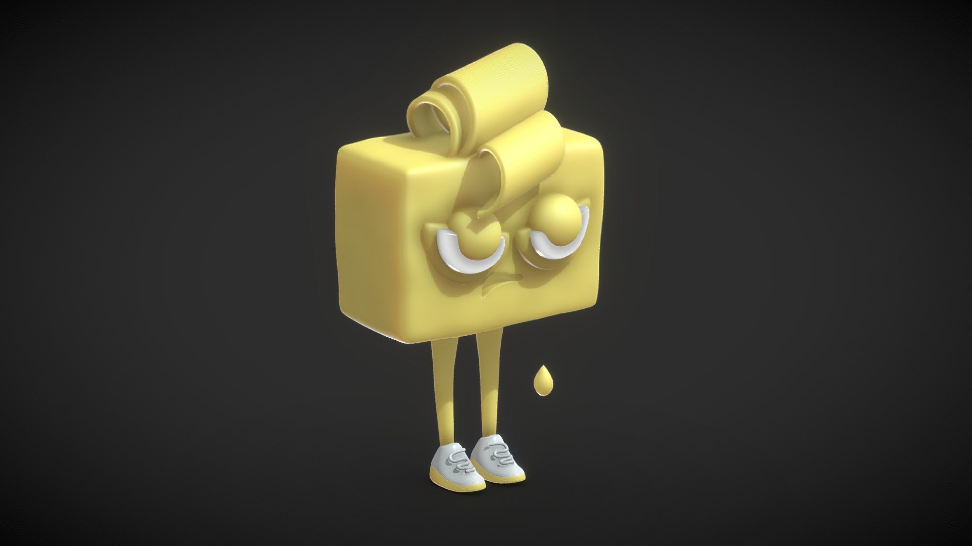 Butter character 3D model by tkkjee [e89a18b] Sketchfab
