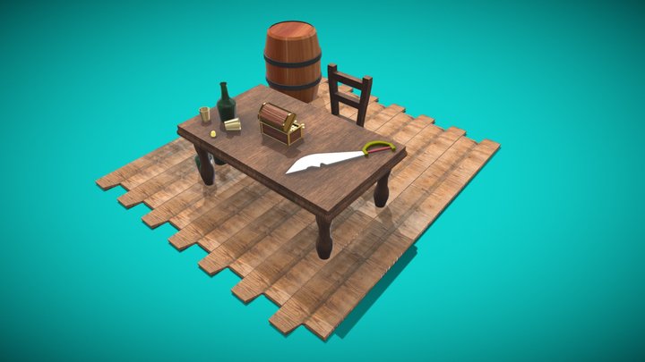 diorama pirata 3D Model