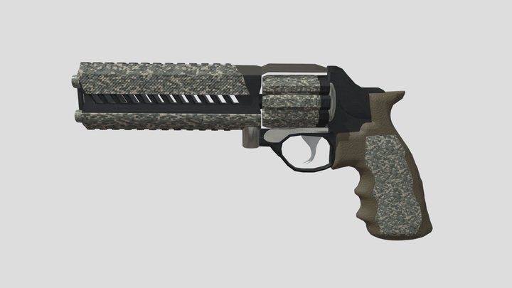 Modern revolver 3D Model