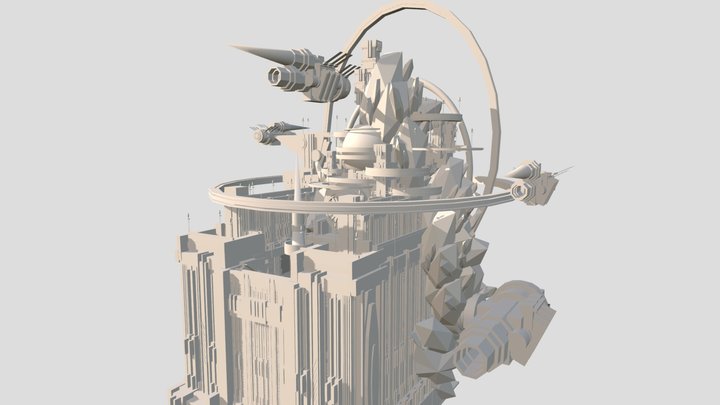Sci-fi Fortress 3D Model