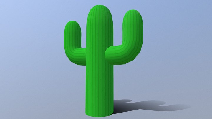 Cartoon Cacti 3D Model