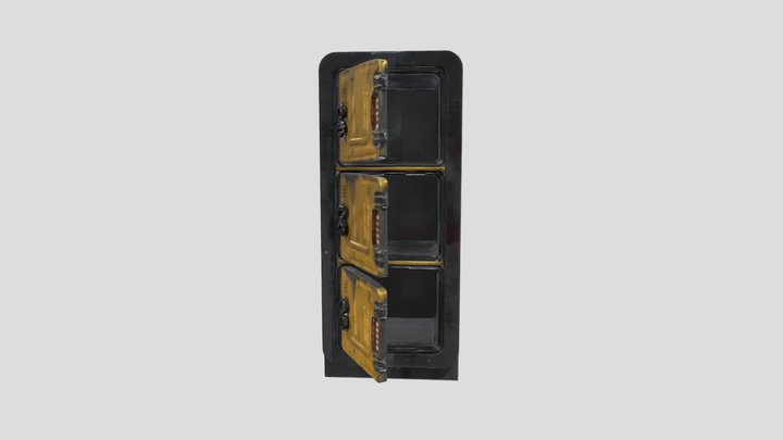 Futuristic Cyberpunk Opened Locker – Free 3D Model STL