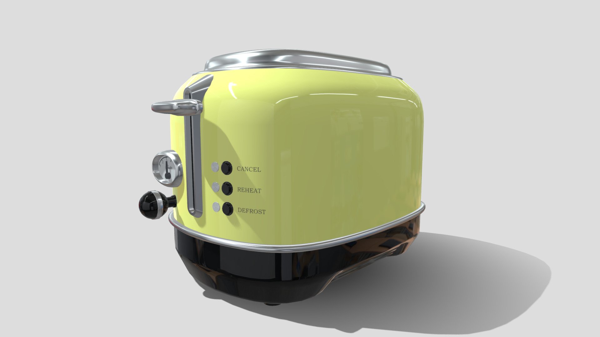 Low poly toaster yellow