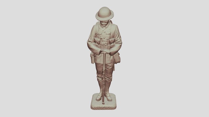 WWI British “Tommy” soldier statue 3D Model
