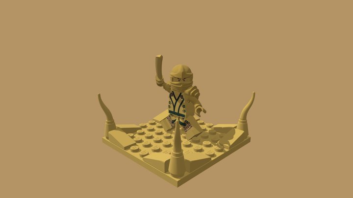 8x8 Minifig Model Ninjago 1 - Golden Lloyd. – Modello 3D gratuito STL