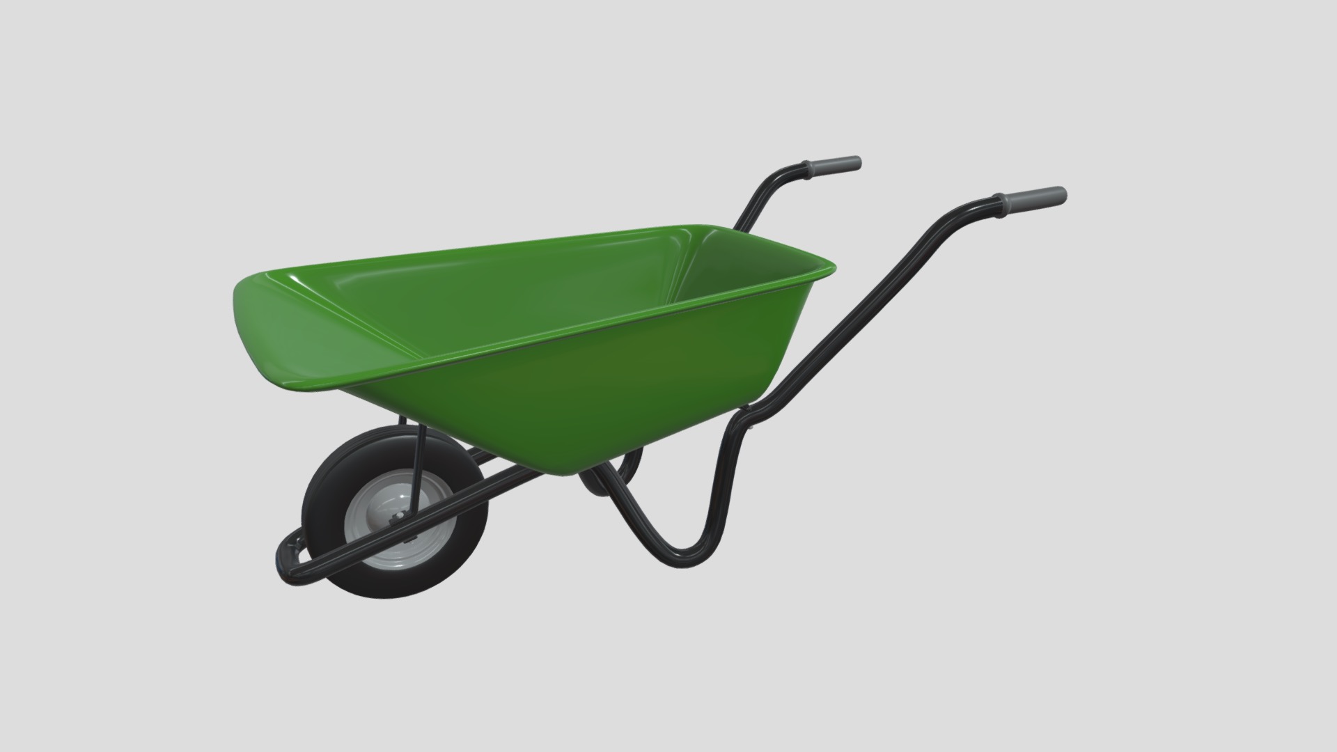 3D model Wheelbarrow - This is a 3D model of the Wheelbarrow. The 3D model is about a green wheeled scooter.