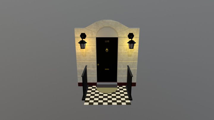 221B Baker Street Door 3D Model
