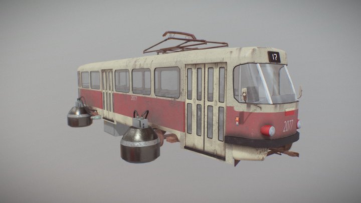 Hover tram Tatra T3 3D Model