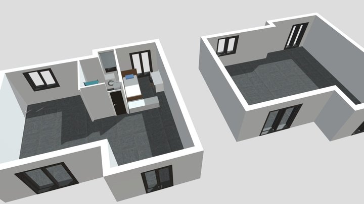 Stylized One Unit Apartment – Free 3D Model STL