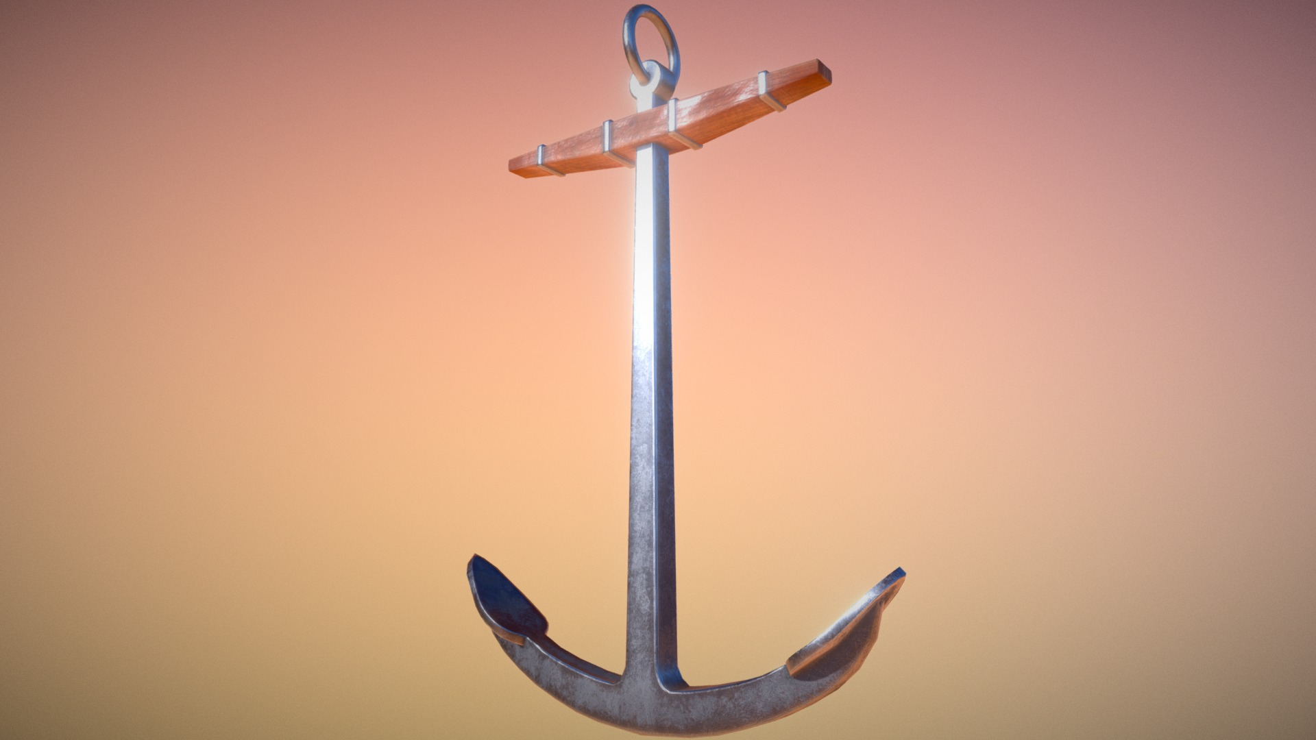 3D model Anchor PBR low poly - This is a 3D model of the Anchor PBR low poly. The 3D model is about a cross on a stand.