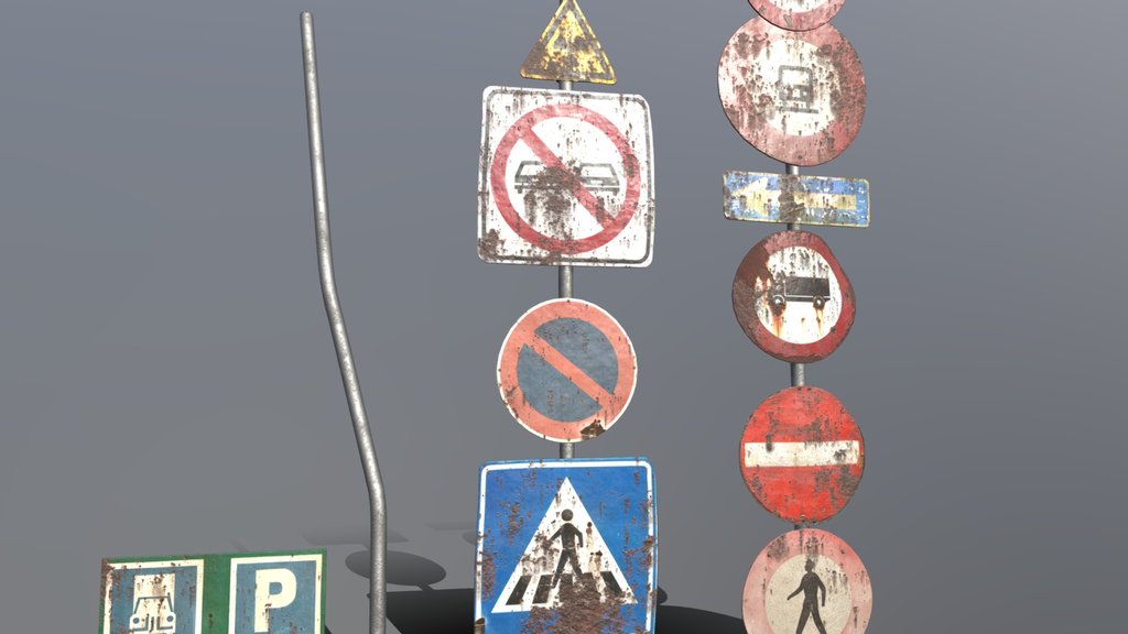 Worn street signs