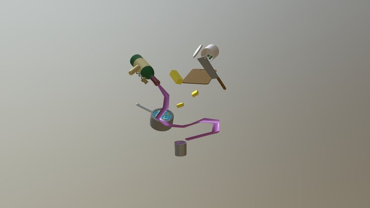 Marble Madness: Across the Kitchen 3D Model