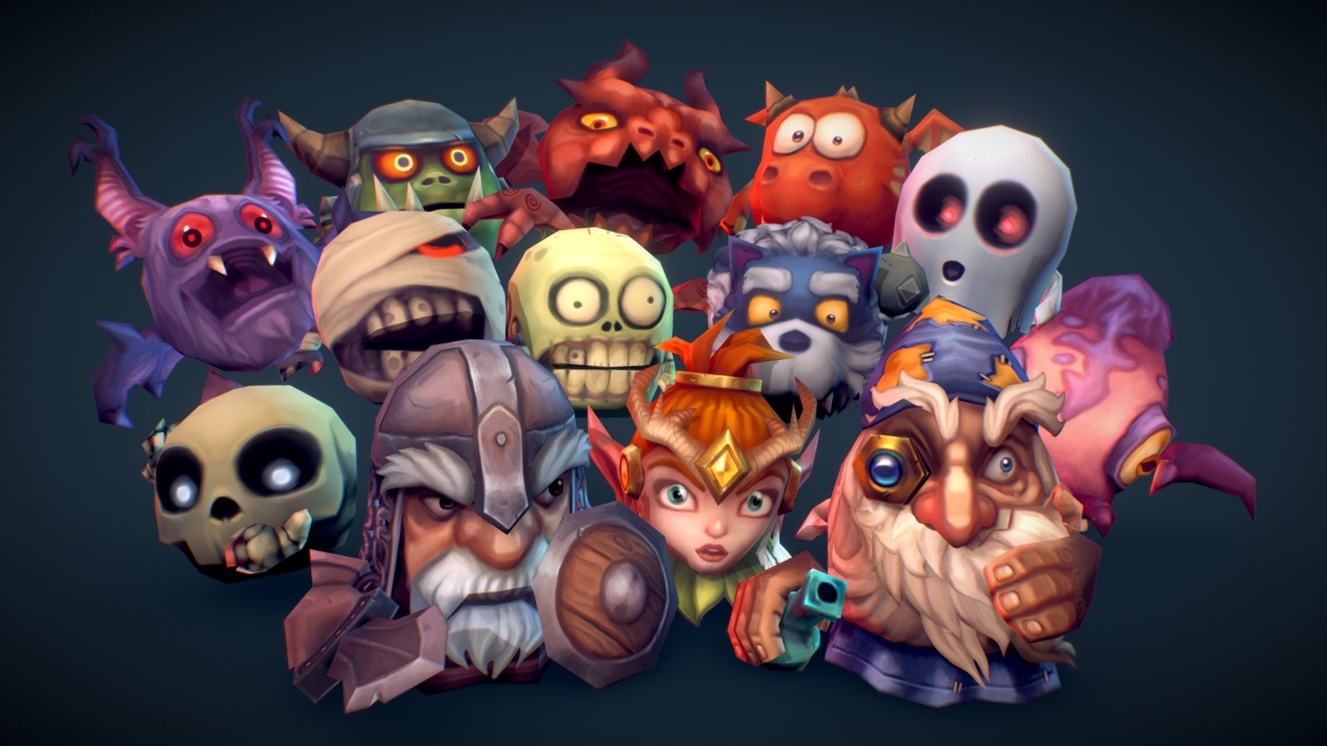 Micro Hero & Monsters Set - Hand Painted Series - Buy Royalty Free 3D ...