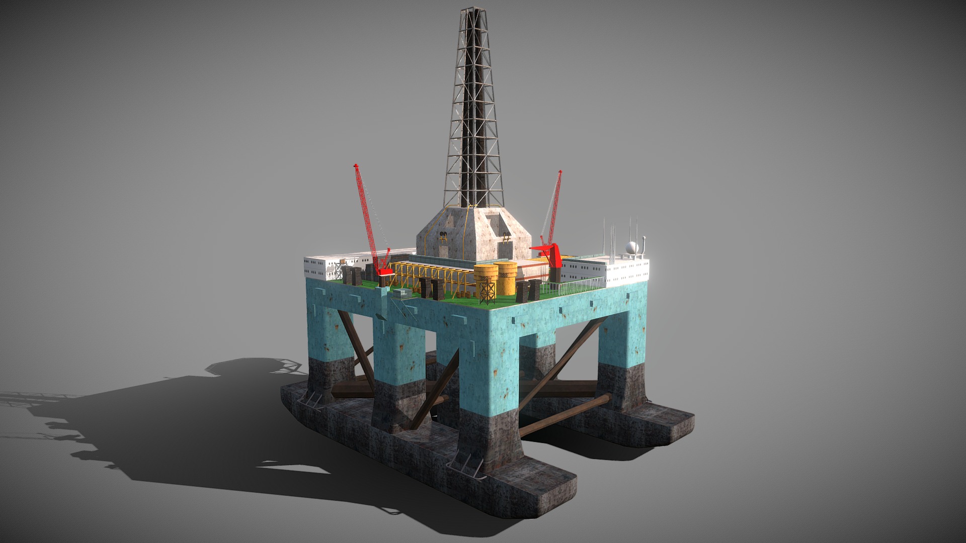 3D model Generic Oil Rig - This is a 3D model of the Generic Oil Rig. The 3D model is about a structure with a tower on it.