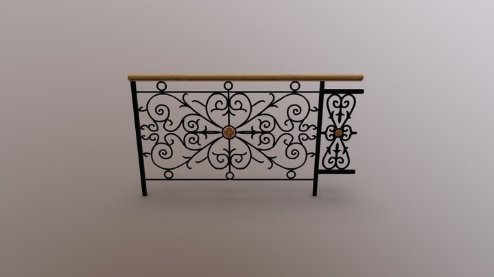 Vintage Forged Fence (Pattern) 3D Model
