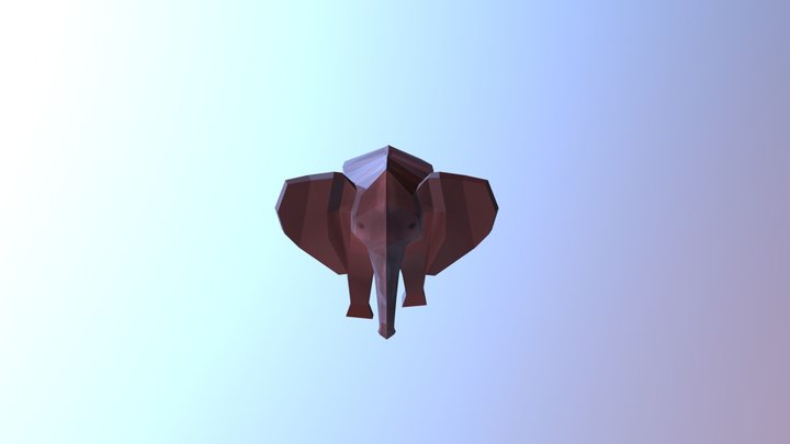 Elephant Low Polly 3D Model