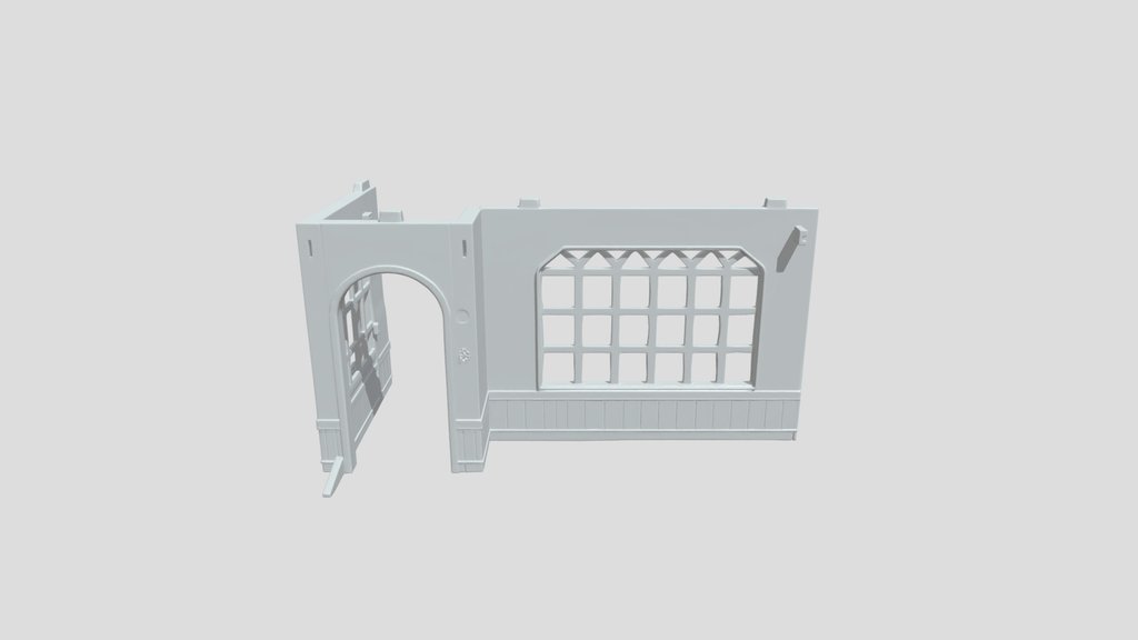 Miniature toy house wall section