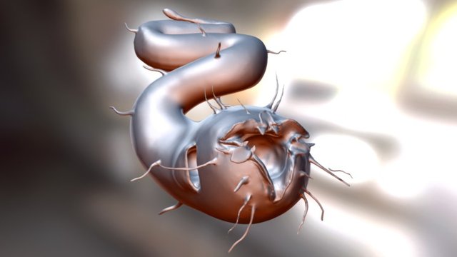Creepy nematode sketch 3D Model