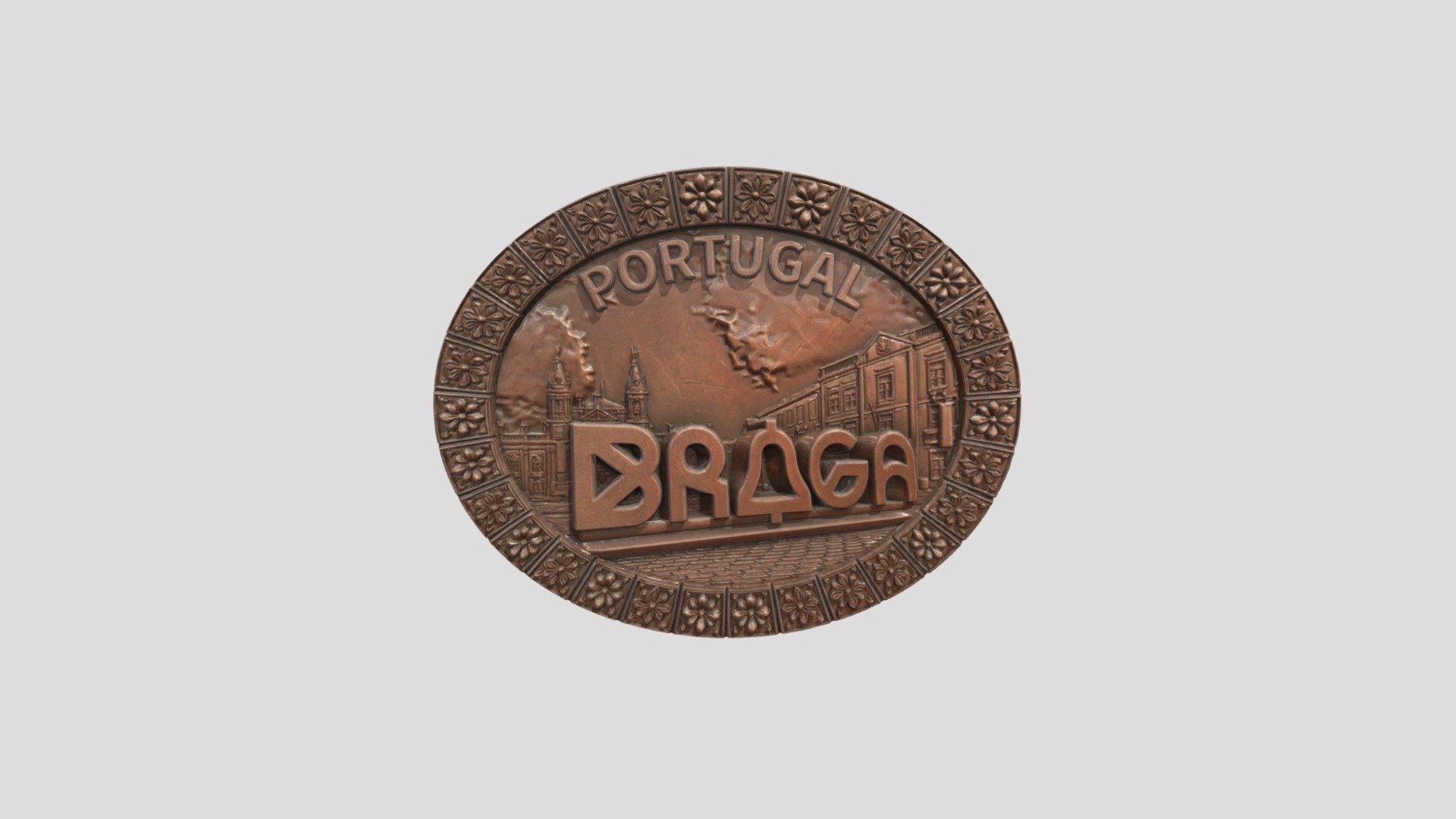 Braga, Portugal belt buckle — Sketchfab embed 3D viewer