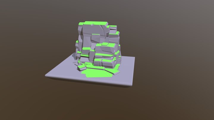 Low Poly Cliff 3D Model