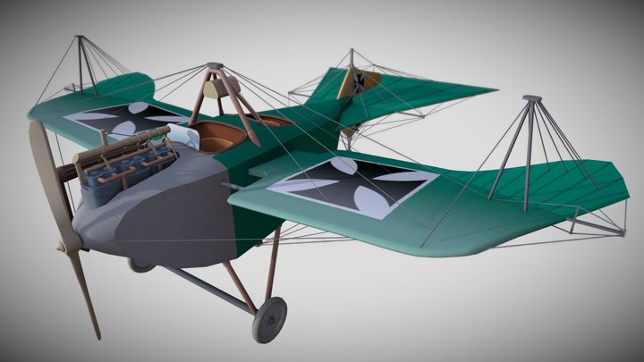 Stylized Plane - Stahltaube 1914 3D Model