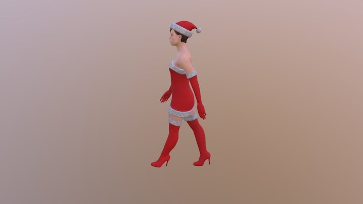 Santa Girl 3D Model