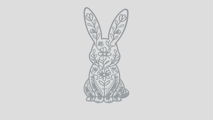 Floral Lace Bunny 3D Model