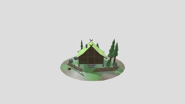 Stylized forest house scene 3D Model