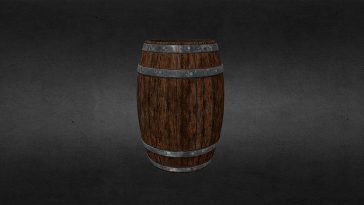 Old Tavern Wooden Barrel (Game-Ready) – Kostenloses 3D-Modell STL
