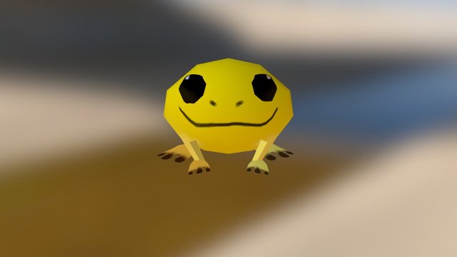 Frog Cartoon Style 3D Model