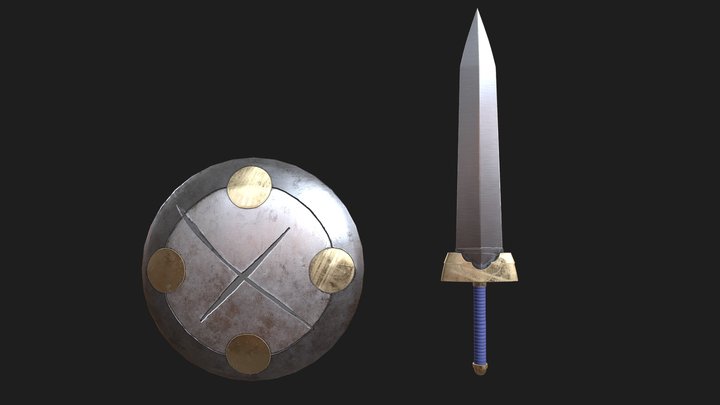Shortsword and Shield [Goblin Slayer] 3D Model