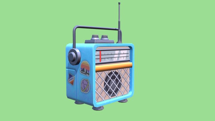 Stylized Retro Radio 3D Model
