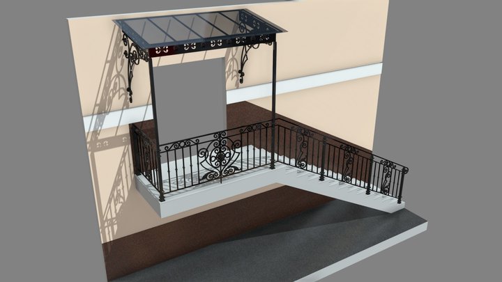 Кованый козырёк 3D Model