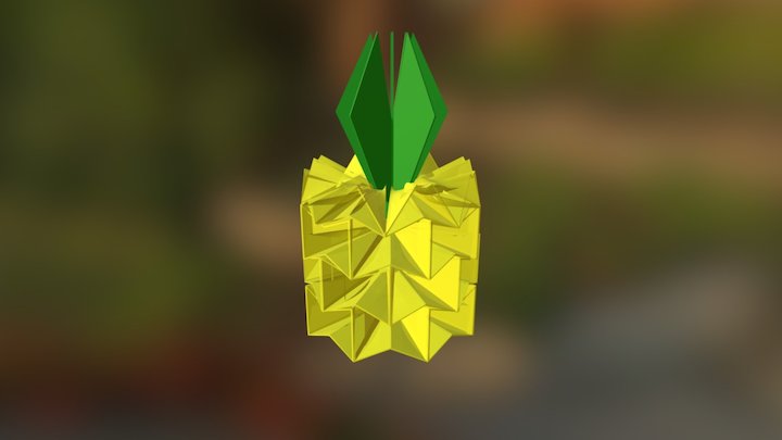 Paper Folded Pineapple 3D Model
