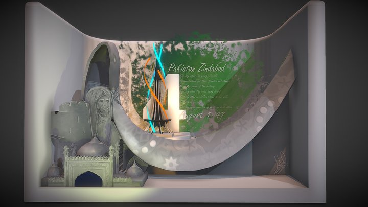 Pakistan Independence 14 AUG 1947 3D Model
