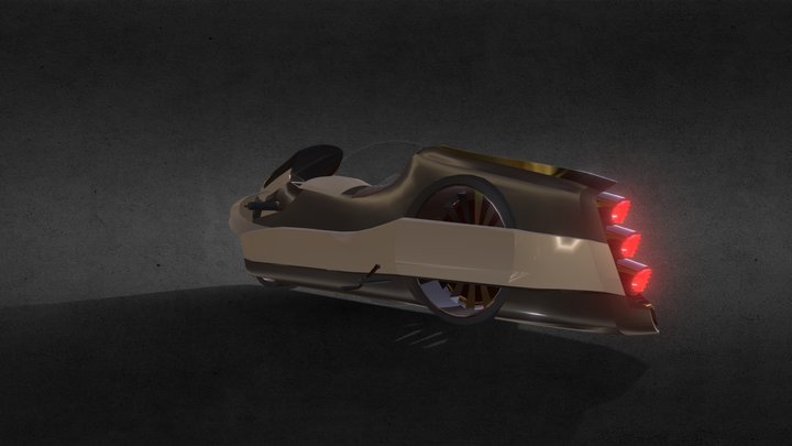 Retrofuturism Highway Motorbike 3D Model