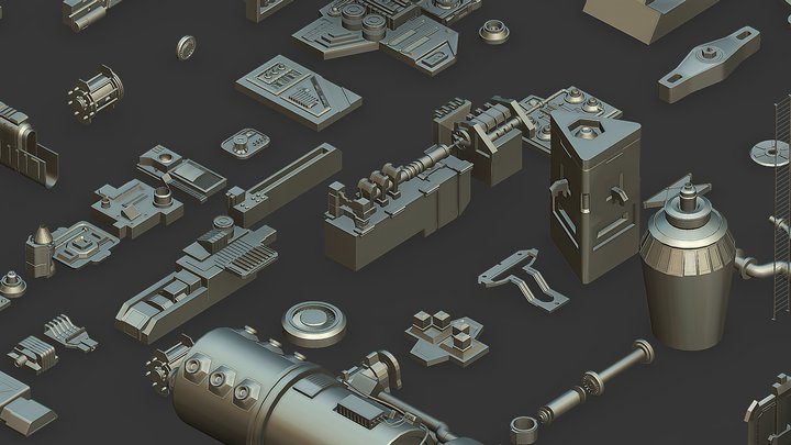 Graceland Greebles 0.1 3D Model