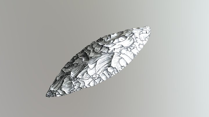 Modern Flint Bifacial Knife 3D Model
