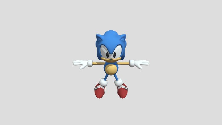 Sonic Forces - Low poly Classic Sonic – Free 3D Model STL