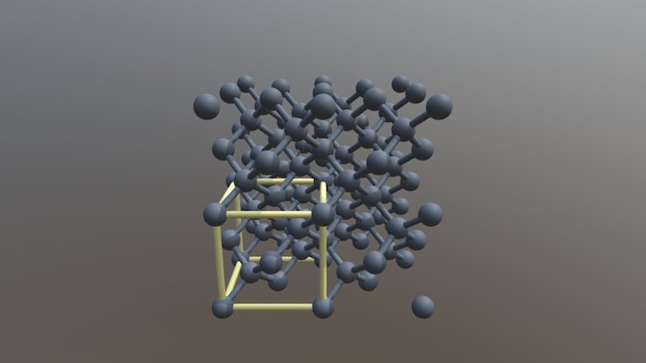 Кристаллическая структура алмаза (+эл. ячейка) 3D Model