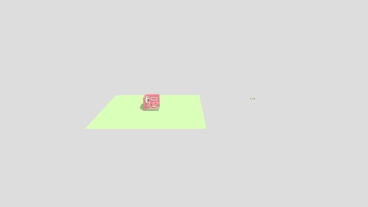 Red Living Room 3D Model