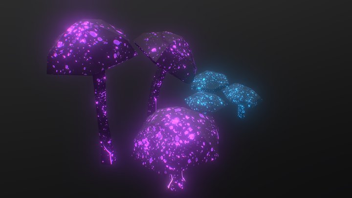 Mushrooms in the dark 3D Model