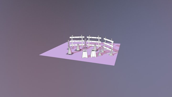 Road Blocks 3D Model