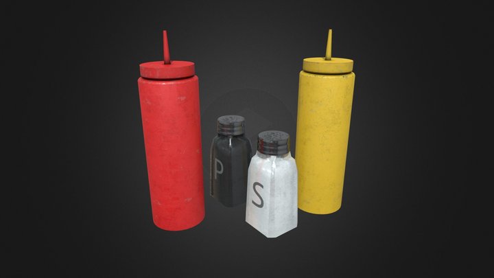 Ketchup , Mayo & Salt , Pepper - FNaF 3D Model